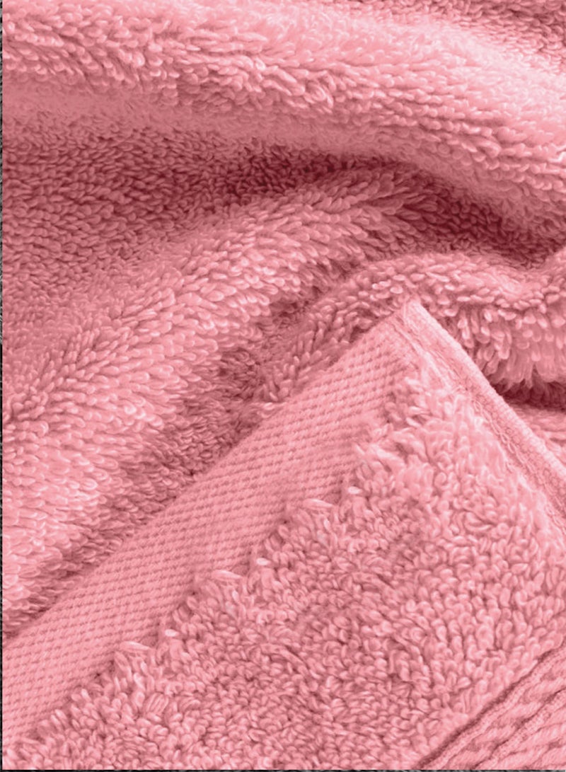 كوتون هوم Cotton Home Premium Cotton Towel 40x70cm 4-Piece Hand Towel 600 GSM Quick Dry Highly Absorbent Thick Bathroom SoftTowels for Bath And Spa Lightweight, Quick Dry and Durable Dusty Pink - Image 4