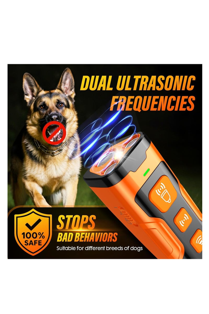 عام جهاز منع نباح الكلاب، 3X بالموجات فوق الصوتية، 6 أوضاع تدريب، نطاق 23 قدم، يمنع النباح داخل المنزل وخارجه، تصحيح سلوك آمن وإنساني، قابل لإعادة الشحن، تصميم مدمج للتحكم في نباح الكلاب - Image 4