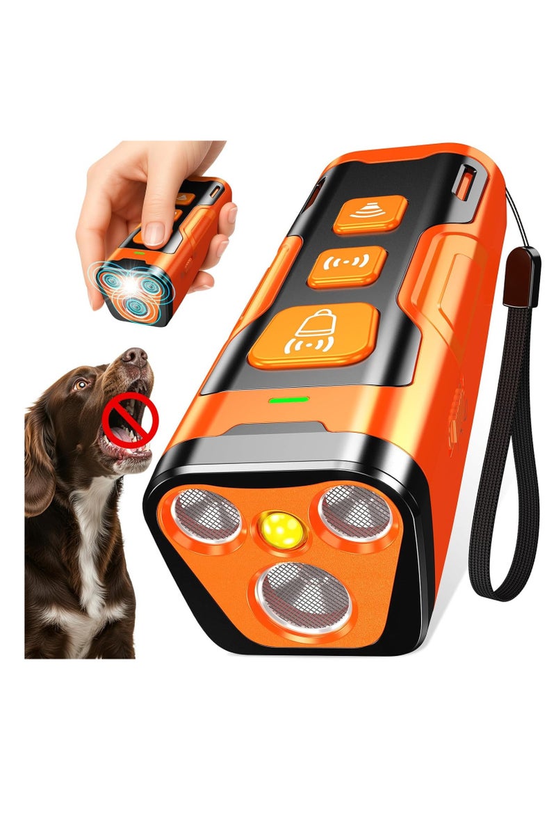 عام جهاز منع نباح الكلاب، 3X بالموجات فوق الصوتية، 6 أوضاع تدريب، نطاق 23 قدم، يمنع النباح داخل المنزل وخارجه، تصحيح سلوك آمن وإنساني، قابل لإعادة الشحن، تصميم مدمج للتحكم في نباح الكلاب - Image 1