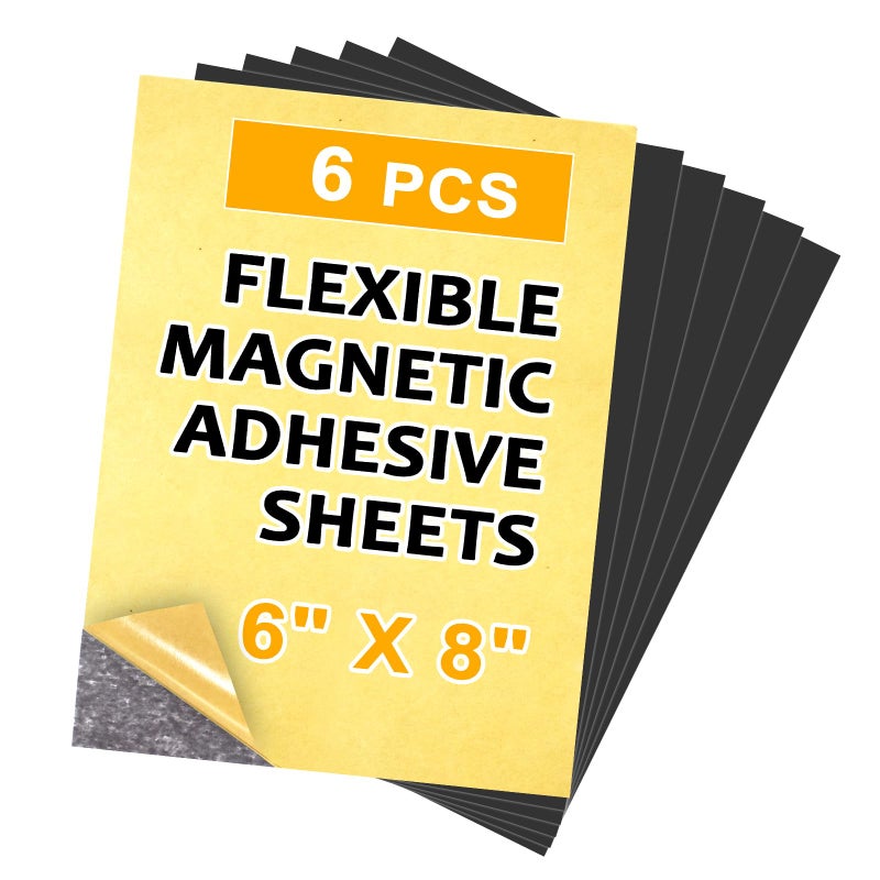 Towjug 6X8 Inches Magnetic Sheet with Adhesive Backing,Magnet Paper Sheets for Classroom,Easy to Cut for Fridge Photo Magnets, Crafts, Postcards, DIY - Image 1