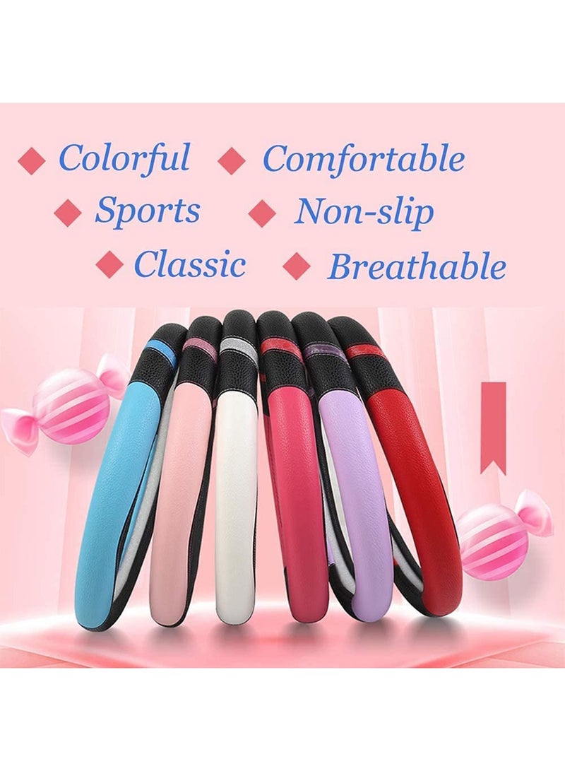 غطاء عجلة قيادة جلدي عالمي مقاس 15 بوصة مضاد للانزلاق ومريح المقبض - Image 3