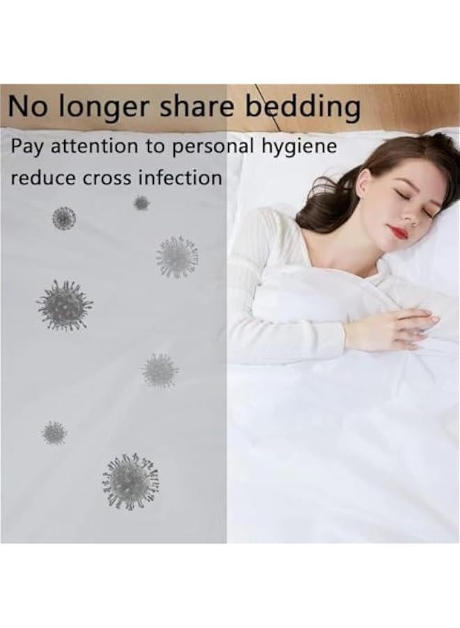 رينكس طقم شراشف سرير قال للتصرف للسفر، شراشف سرير قالة للتصرف، غطاء لحاف ووسادة قالة للتصرف للفدق والسفر، مجموعة شراشف قالة للتصرف للحمل، مجموعة ملاءات سرير قالة للتصرف - Image 2