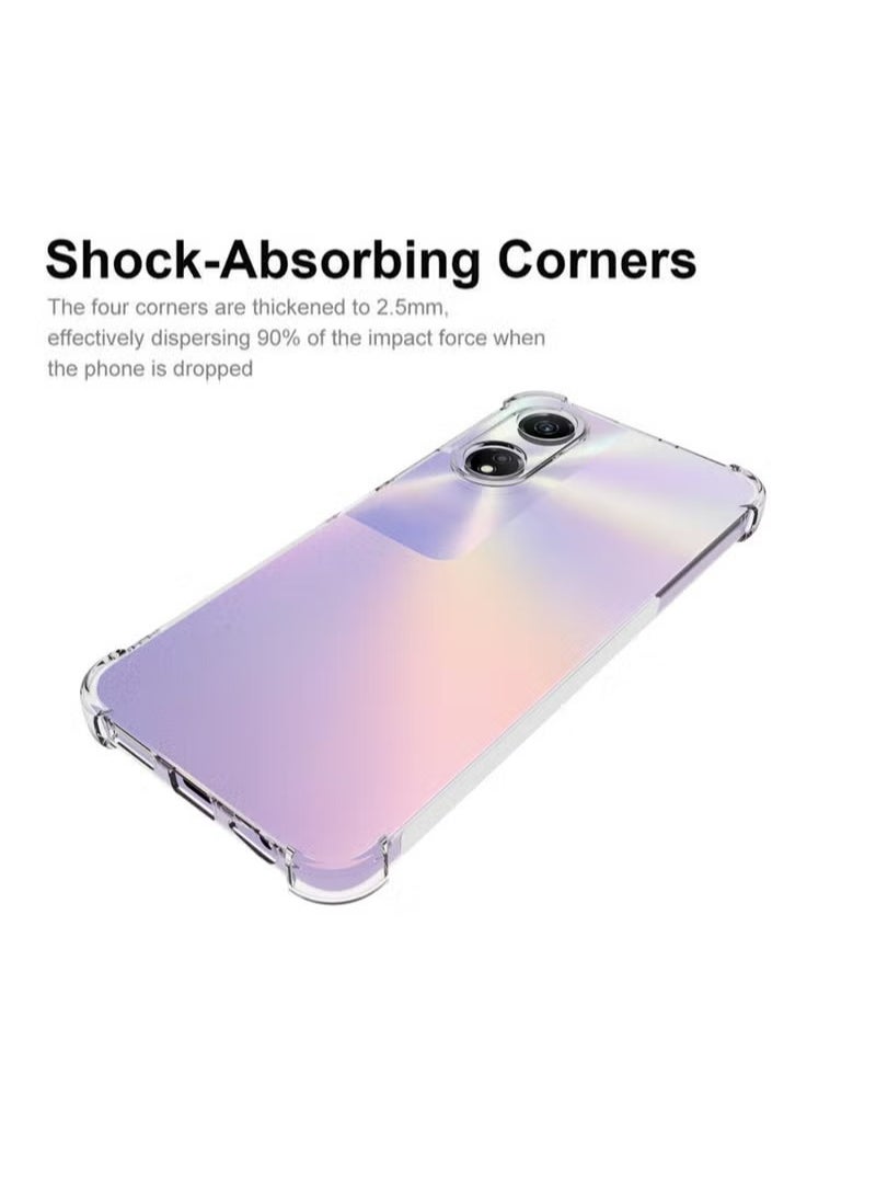 X-level Honor Play 40 5G/Honor X5 Plus 4G Case Cover with Clear TPU Four Corners Airbags Anti-Scratch Protective Back Cover Transparent Soft Duty Shockproof Protector Anti-Dust Comfortable Protection  - Image 4