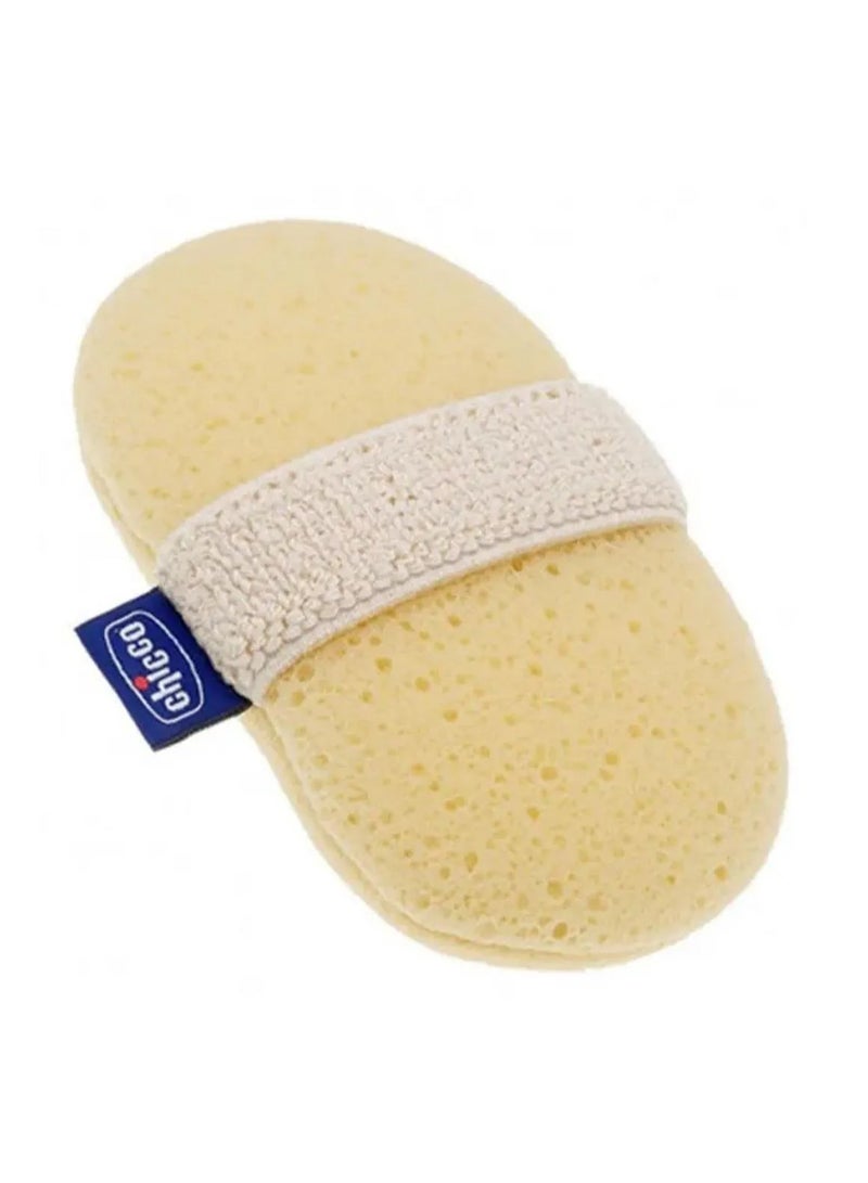 Chicco Baby Bath Sponge Glove with Soap Pocket and One-Handed Elastic Strap for Easy Use, 0+ Months - Image 1