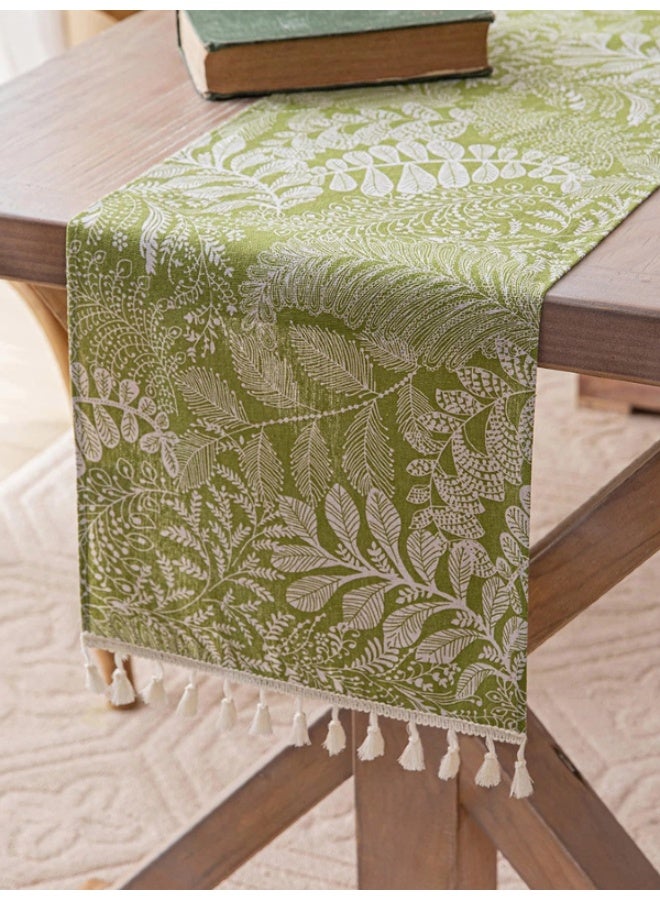 FridayIn Printed Striped Table Runner with Cotton linen tassels Suitable for Coffee Tables Shoe Cabinets - Image 2