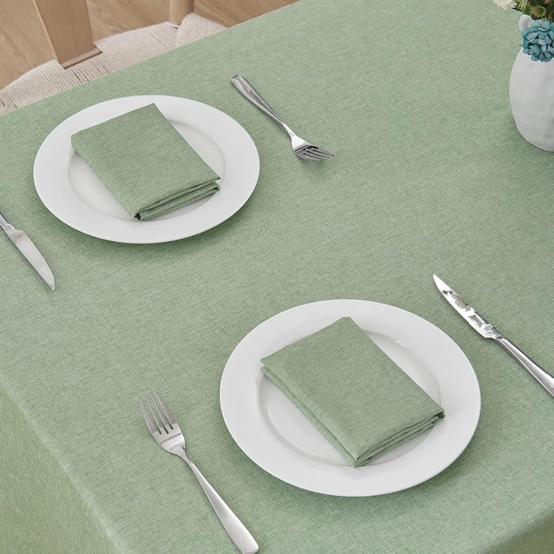 مفرش طاولة مستطيل فيبلاندي - مقاوم للماء والبقع، 52 × 70 بوصة، أخضر مريمي - Image 2