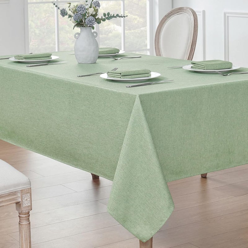 مفرش طاولة مستطيل فيبلاندي - مقاوم للماء والبقع، 52 × 70 بوصة، أخضر مريمي - Image 5