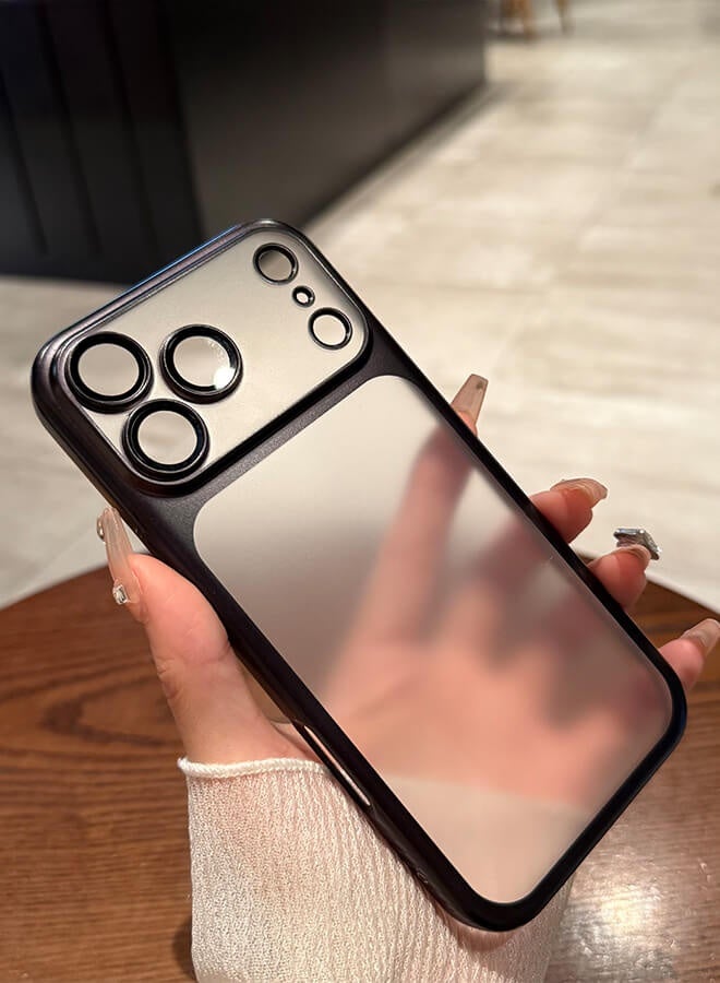 Bliszaar iPhone 17 Pro Case, Frosted Electroplated PC, Drop-Proof & Full Camera Lens Protection, Ultra-slim, Black - Image 1