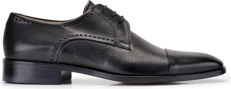 Nevzat Onay Black Classic Laced Leather Men's Shoes -9028-  - Image 1