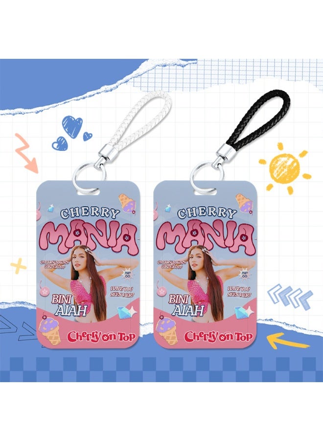 NIBEMINENT 1 - Piece BINI Kpop Photo Card Holder Pendant Key Chain ID Badge Holder ID Card Holder Photo Card Protector for School ID Office ID Access Card for Women Girls