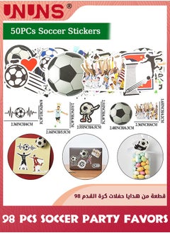 UNUNS 98 Pcs Soccer Party Favors Set,Football Slap Bracelet Stickers Silicone Ring Keychain Tattoo Stickers Whistle Soccer Kits,Sports Party Favors For Boys Girls,Birthday Goodie Gifts Bags Decor  - Image 5