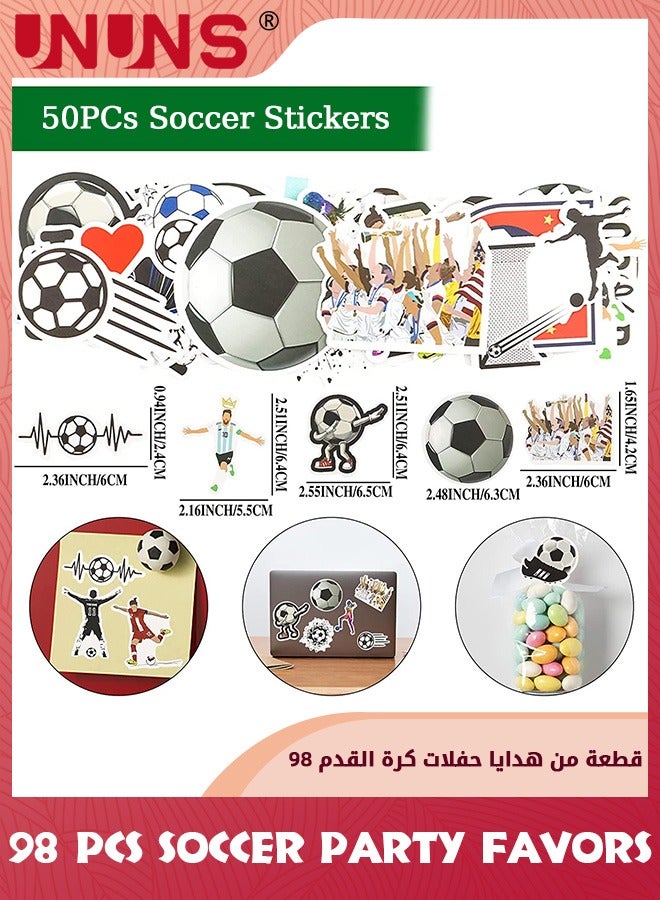 UNUNS 98 Pcs Soccer Party Favors Set,Football Slap Bracelet Stickers Silicone Ring Keychain Tattoo Stickers Whistle Soccer Kits,Sports Party Favors For Boys Girls,Birthday Goodie Gifts Bags Decor  - Image 5