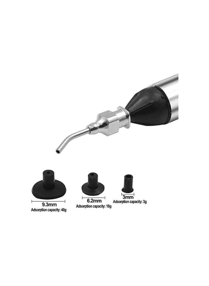 بيعتكلها فراغ مص القلم شفط مزيل مصاصة مضخة IC SMD الملقط التقاط أداة لحام أداة إزالة اللحام مع 3 رؤوس الشفط - Image 4