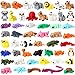 Simgoing 52 Pcs Mini 3D Printed Animals Set 3D Printed Little Animals Articulated Flexible Fidget Toys Small Animal Figurines Toy for Boys Girls Students Rewards Carnival Prizes Pinata Filler - Image 2
