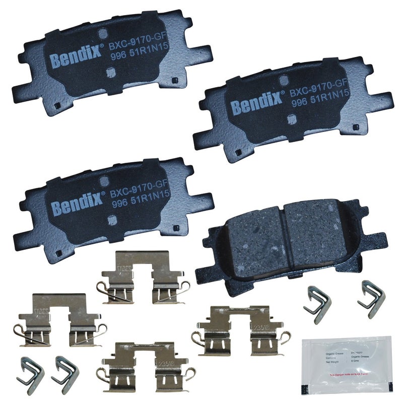 Bendix وسادات فرامل خلفية سيراميك Bendix Priority1 CFC996 لسيارات لكزس RX330 2006-2004، RX350 2009-2007، RX400h 2008-2006، تويوتا هايلاندر 2007-2004 - Image 2