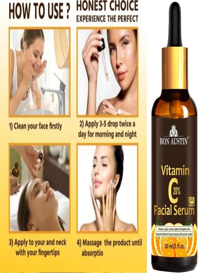 Bon Austin Vitamin C20% Serum for Lighting & Brightening Skin 30ml & 1 Pc Apple Shape Red Lipstick - Combo Pack - Image 4
