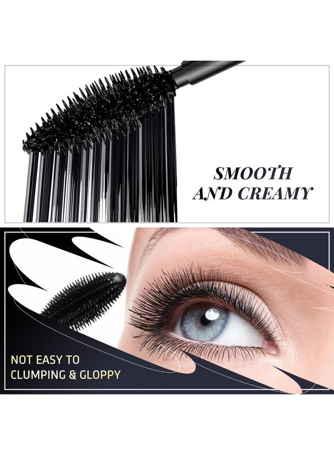 DRMODE Mascara Black Volume And Length 2 In 1 Thrive Mascara Liquid Lash Extensions Waterproof Tubing Mascara Falsies Voluminous Lengthening Smudge Proof 4D Silk Fiber Mascara For Makeup - Image 5