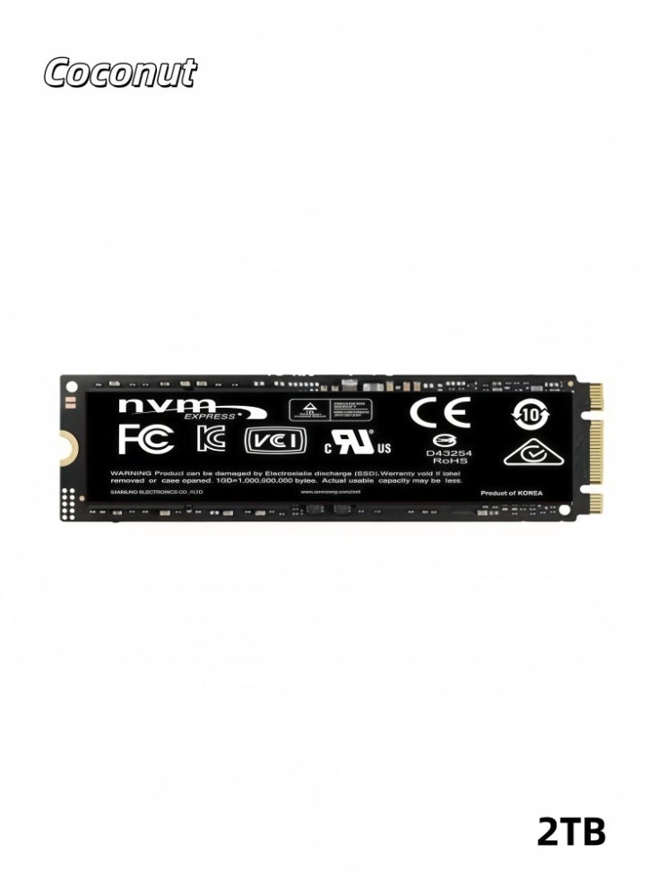 Coconut 2TB capacity, 1024MB/ s SSD, M.2 interface, NGFF 2280 standard, internal solid-state drive, suitable for gaming, data storage, graphic design, desktop computers and laptops, compatible with portable hard drive enclosures (built-in NGFF interface) - Image 1