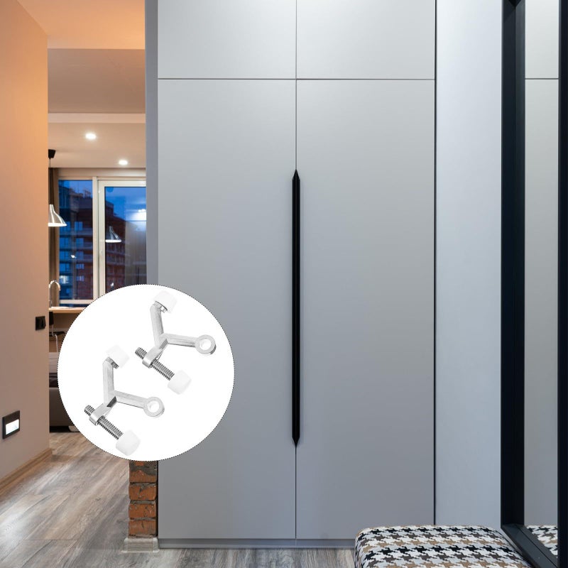 2pcs Zinc Alloy Door Stopper with Integrated Design Compact Door Buffer Lightweight - Image 3