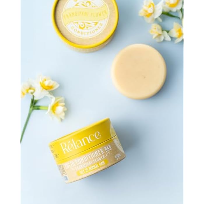Relance Relevance Natural Solid Hair Conditioner Bar with Frangipani Flower, Sulfate-Free, Provitamin B5, 65g - Image 3