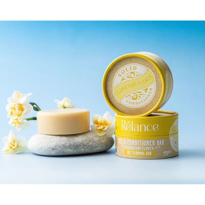 Relance Relevance Natural Solid Hair Conditioner Bar with Frangipani Flower, Sulfate-Free, Provitamin B5, 65g - Image 4