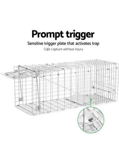 Generic Live Animal Cage Trap,Large 2-Doors Humane Catch and Release Foldable Cage for Stray Cats Small Dogs Bobcats Beavers Groundhogs Similar-Sized Animals 66*23*26cm  - Image 4