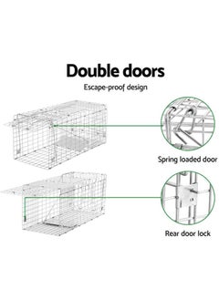 Generic Live Animal Cage Trap,Large 2-Doors Humane Catch and Release Foldable Cage for Stray Cats Small Dogs Bobcats Beavers Groundhogs Similar-Sized Animals 66*23*26cm  - Image 5