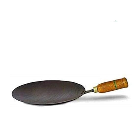 VOMI chakla belan Tawa Handmade Loha Iron Lokhand RotiChapati Tawa Wooden 12 inch belan Pack of 3 - Image 3