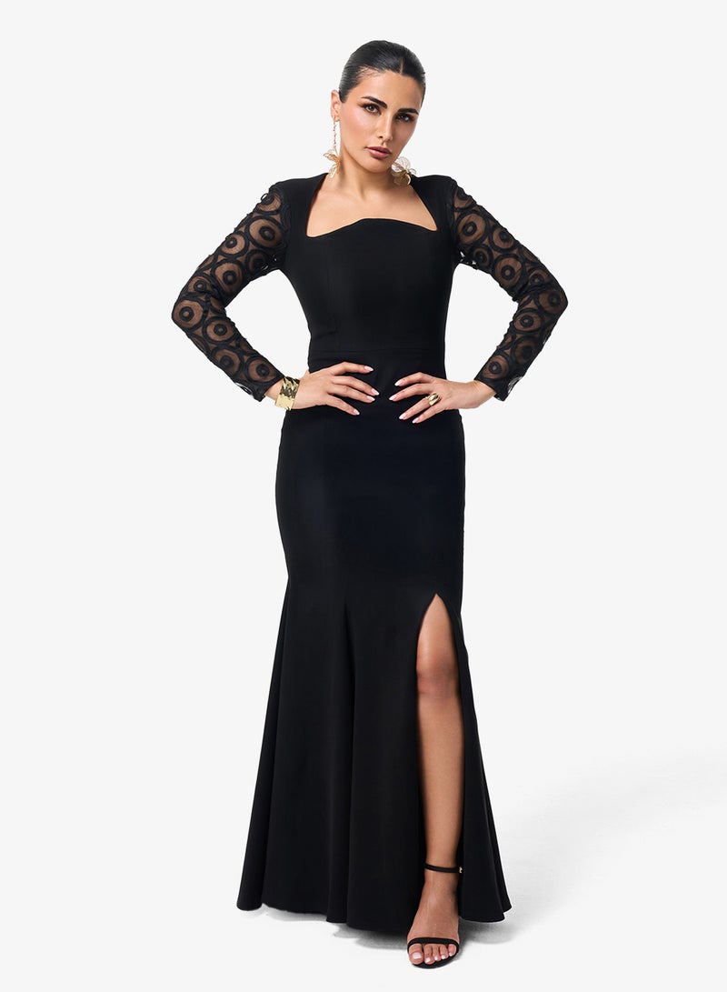 ثريدز باي اجوني فستان ماكسي ضيق بأكمام طويلة - Image 1