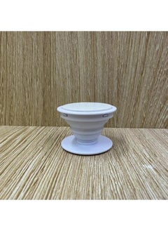 Model Airbag Mobile Phone Holder Telescopic Foldableing Mobile Phone Holder Spot Injection Molding Printing LOGO Flat Groove-Color:Round Plain White (adhesive Paper On Top And Bottom)