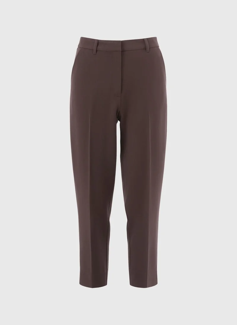 Matalan Et Vous Chocolate Brown Tapered Trousers