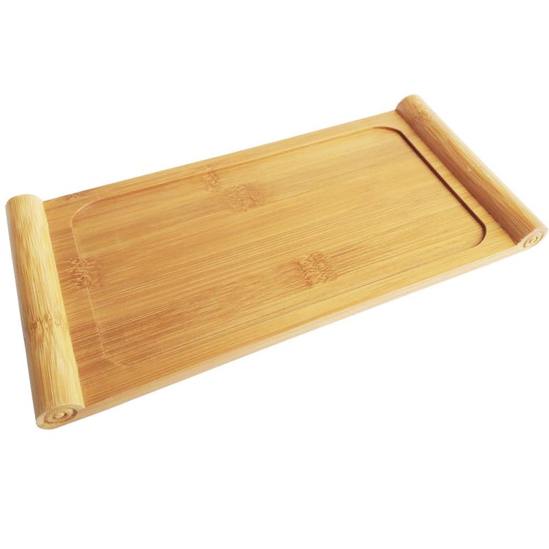 Arlai Serving Trays (10.63 x 5.12x0.39 inch/LxWxH) Tasteful Small Bamboo Gongfu Tea Table Serving Tray 27x13x1cm - Image 1