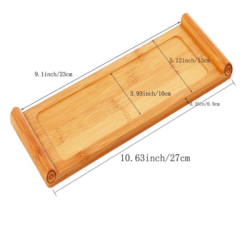Arlai Serving Trays (10.63 x 5.12x0.39 inch/LxWxH) Tasteful Small Bamboo Gongfu Tea Table Serving Tray 27x13x1cm - Image 2