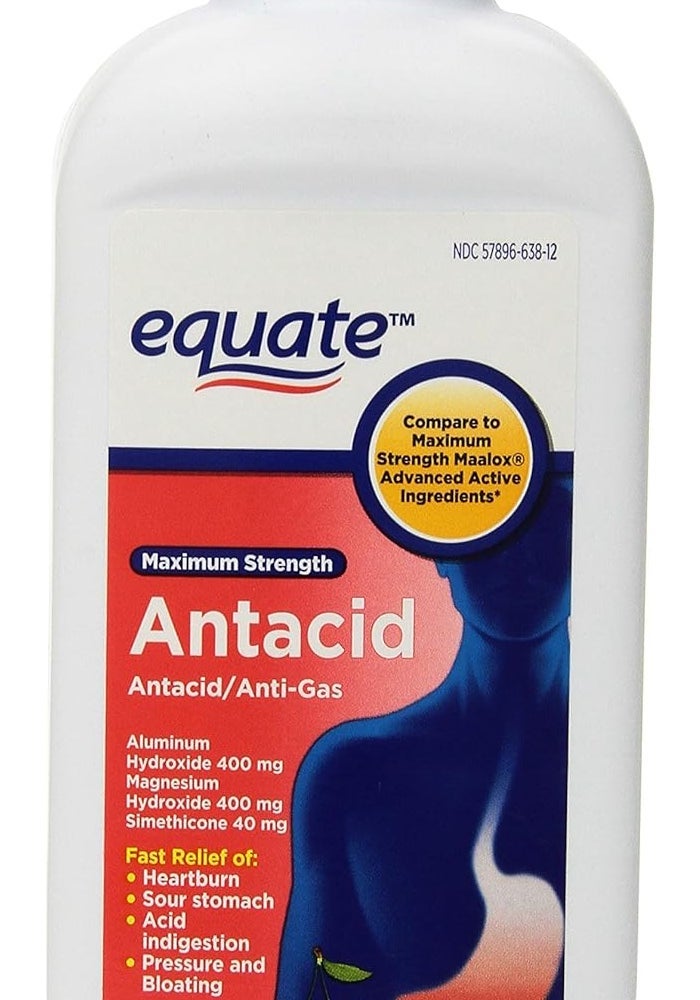 Equate Maximum Strength Antacid Cherry Liquid, 12 fl. oz.