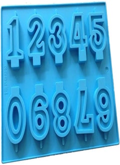 0-9 Shape Numbers Lolli Silicone Mold 3D Hand Made Sucker Sticks Chocolate Cake Candy Mold With Sticks Party Decoration (Red)