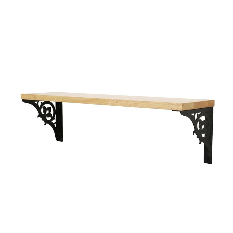 Spillbox معبد بويا المنزلي الخشبي | رف معدني أبيض | قابل للتعليق على الحائط | تجميع سهل بالبراغي | معبد منزلي لغرفة البوجا | حامل بويا | معبد - زهور فردية (أسود صغير) - Image 2