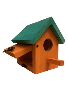 Generic Wooden Birdhouse with Openable Doors Orange x green  - Image 1
