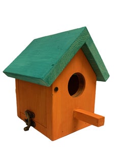 Generic Wooden Birdhouse with Openable Doors Orange x green  - Image 2