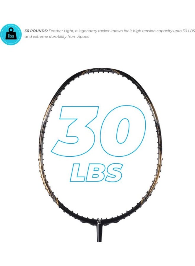 Apacs apacs Feather Weight 55 (58grams, World's Lightest) | Made with 40T Japanese Graphite Black Unstrung Badminton Racquet  (Pack of: 1, 58 g)  - Image 4