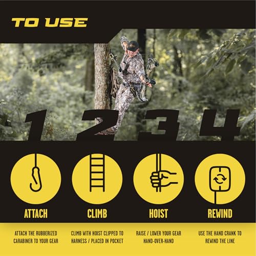 Hunter Safety System Bow & Gear Hoist - 30 Foot Retractable Gear & Bow Hoist for Tree Stand Hunting, Essential Hunting Supplies - Image 4