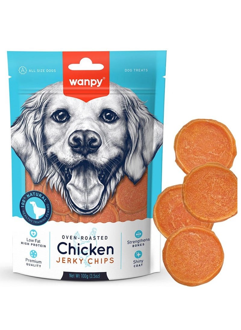 Oven-Roasted Chicken Jerky Chips Dog Treats 100 g