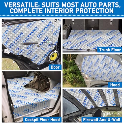 G GEYYANG GEYYANG Car Sound Deadening Mat, 80 mil 11 sqft Sound Deading Material for Cars, Butyl Automotive Sound Deadener, Noise Insulation and Vibration Dampening Material (10 pcs) - Image 4