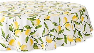 DII Lemon Bliss Tabletop Collection, Tablecloth, 70" Round, 1 Piece - Image 1