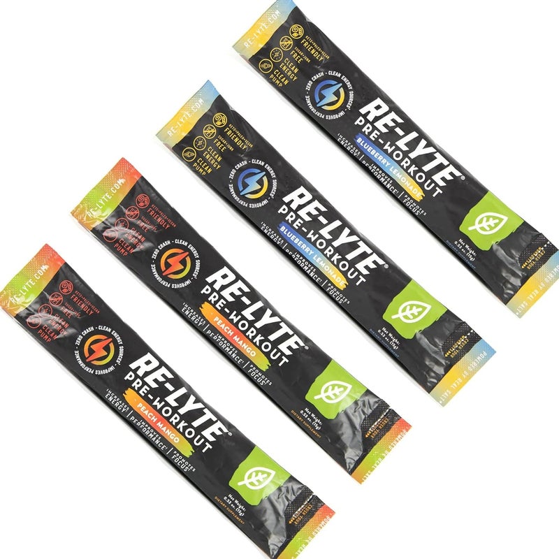 Redmond ReLyte PreWorkout Drink Mix Sampler Pack 4 Sticks - Image 1