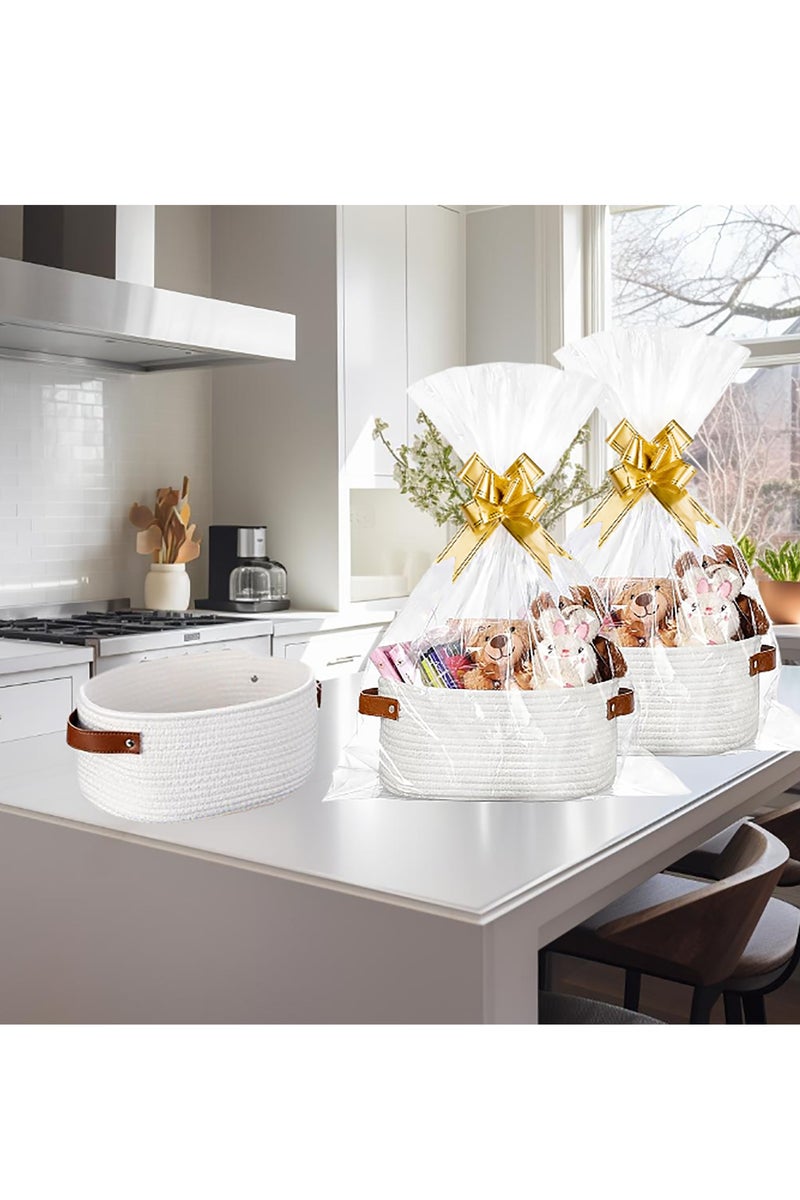 Gift Basket with Gift Bags and Ribbons, Durable Empty Basket for Gifts, with Handles, DIY Gift Set, for Birthday/Baby Shower Gifts, 12 X 8 X 5 Inchv - Image 5