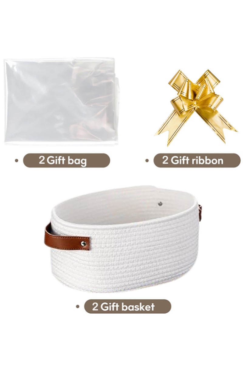 Gift Basket with Gift Bags and Ribbons, Durable Empty Basket for Gifts, with Handles, DIY Gift Set, for Birthday/Baby Shower Gifts, 12 X 8 X 5 Inchv - Image 3
