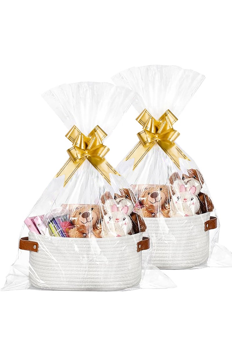 Gift Basket with Gift Bags and Ribbons, Durable Empty Basket for Gifts, with Handles, DIY Gift Set, for Birthday/Baby Shower Gifts, 12 X 8 X 5 Inchv - Image 1