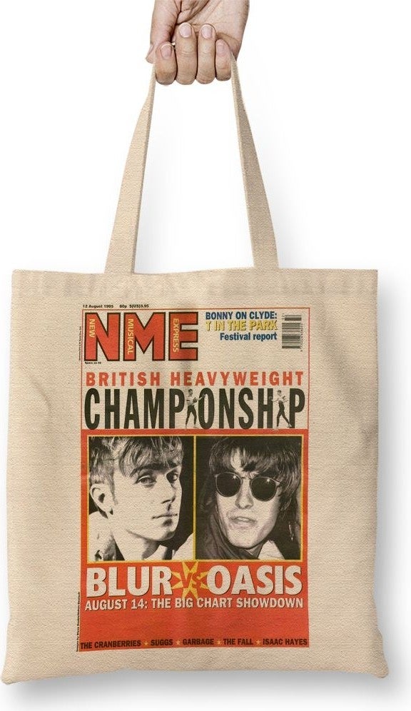 Baskı Dükkanı Print Shop Oasis and Blur Nme Tote Bag Long Handle