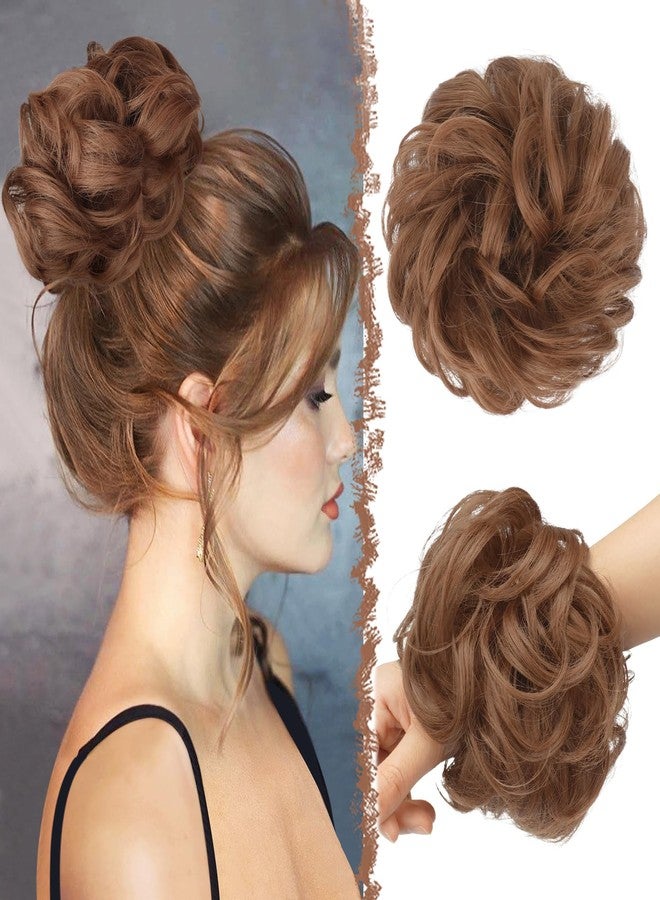 FESHFEN Hair Bun Extensions Messy Curly Hair Scrunchies Plus Size Hairpieces Synthetic Donut Updo Hair Pieces for Women Girls, 1.94oz - Image 1