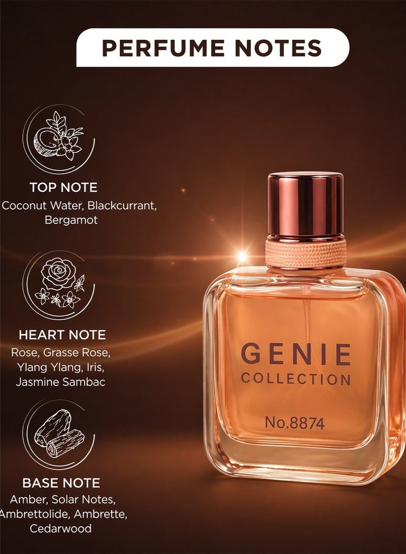 Genie Collection Elegant Genie Collection No. 8874 | Luxury Women’s Perfume with Rose, Coconut & White Florals | Eau de Parfum 25ml - Image 2